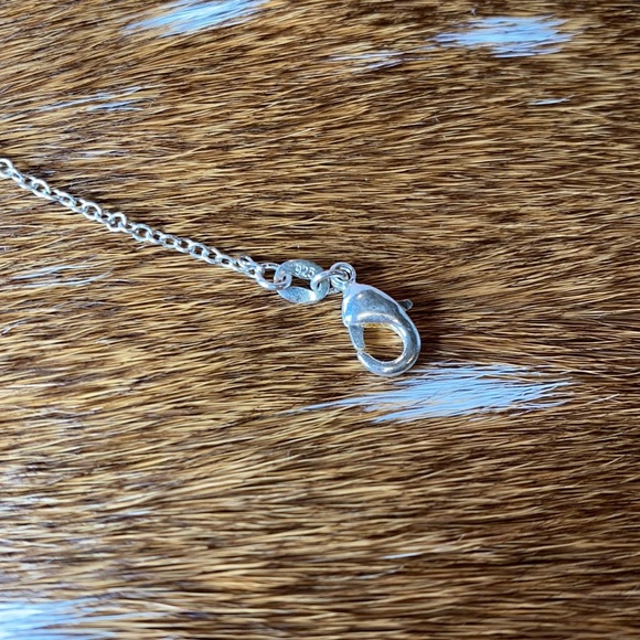 Sterling & turquoise ceramic butterfly necklace - Picture 4 of 5